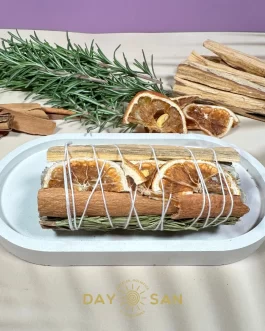 SAHUMERIO DE CANELA, NARANJA, PALO SANTO Y ROMERO