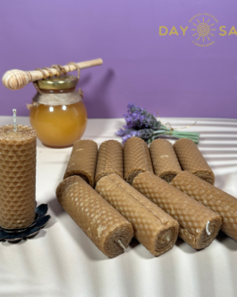 Paquete de 12 velas de miel mediana